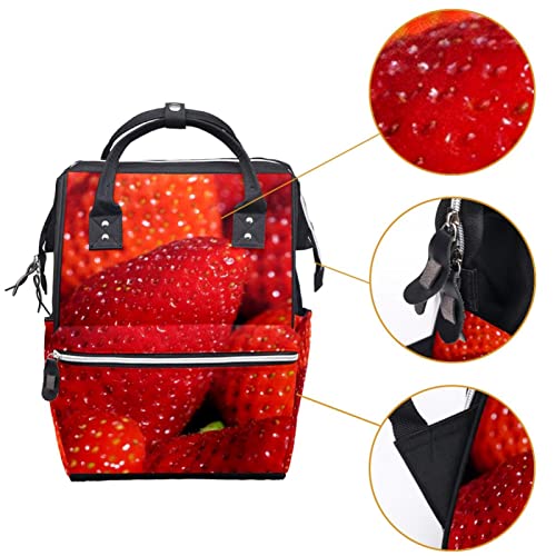 Velike crvene jagode torbi za pelene torbe mame ruksak Veliki kapacitet za pelene vrećice za njegu za njegu bebe