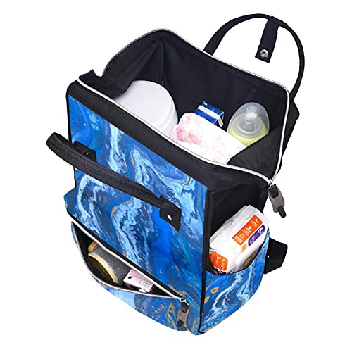 Plava zlatna pelena torbi za torbe mame ruksak veliki kapacitet za pelene torbe za njegu za njegu bebe