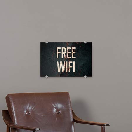 CGSIGNLAB | Besplatni wifi -ghost stari hrđa Premium akrilni znak | 18 x12