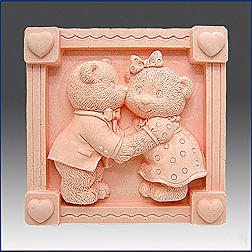 Poljubac medvjeda - Pojedinosti o skulpturi s visokim olakšicama - silikonski sapun/polimer/glina/hladni porculanski kalup