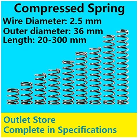 Kompresijske opruge prikladne su za većinu popravljanja i kompresije opruge Promjer opružne žice 2,5 mm, vanjski promjer 36 mm, duljina