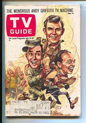 TV vodič od 7/13/1968 - Andi Griffith-Don Knotts-Jim Nabors, Naslovnica Jacka Davisa-izdanje u istočnom Illinoisu-mi