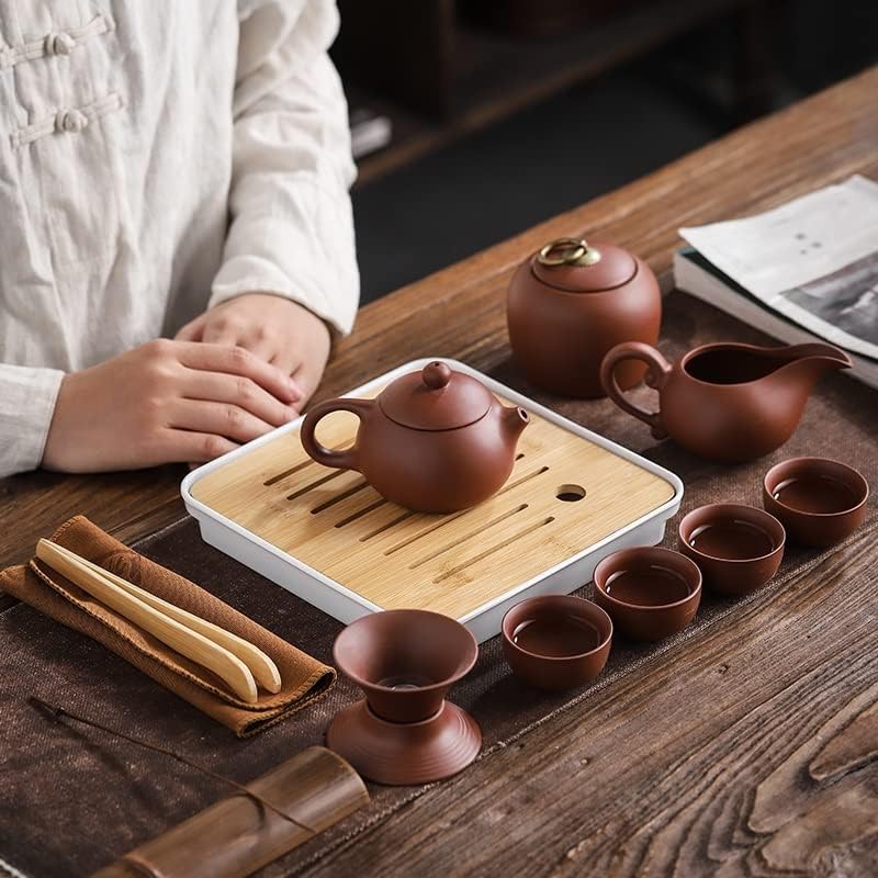 Čajnik čaj Set ljubičasta glina prijenosni čajnik na otvorenom putovanja gaiwan šalice ceremonije čajne kapice fini organizator poklona