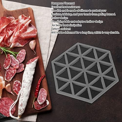 Silikonska prostirka triveti, 5pcs hexagona bez klizanja toplinske otporne moderne kuhinjske trivete kuhinjske kvarcne ploče protiv