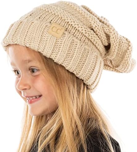 Funky Junque pleteni šešir za djecu za djecu Preveliki zimske zimske kape za skijanje djevojčice djevojčice