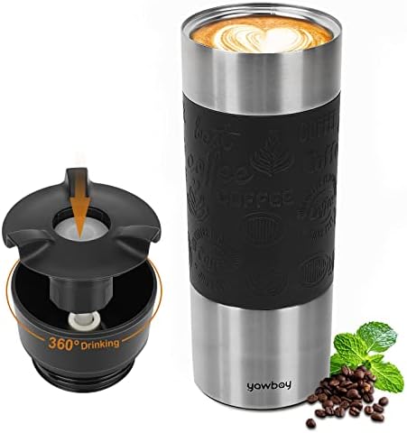 Putna šalica za kavu otporna na prolijevanje, putna šalica od 17 unci s poklopcem za piće od 360 inča, vakuum izolirana šalica za kavu