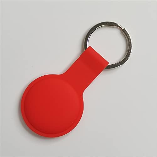 Huideyi, AirTag silikonska futrola, s ključevim prstenom i četkicom za čišćenje, Apple Airtag detektor ključeva kućišta - crvena