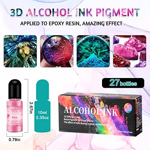 Set alkohola s tintom - 27 boja alkoholna tekućina, visoko koncentrirani pigment tinte na bazi alkohola za izradu, slikanje, smola