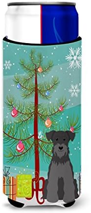 Caroline's Treasures bb4176muk Sretan božićno drvce Minijatura Schnauzer Crni ultra zagrljaj za tanke limenke, može hladni zagrljaj