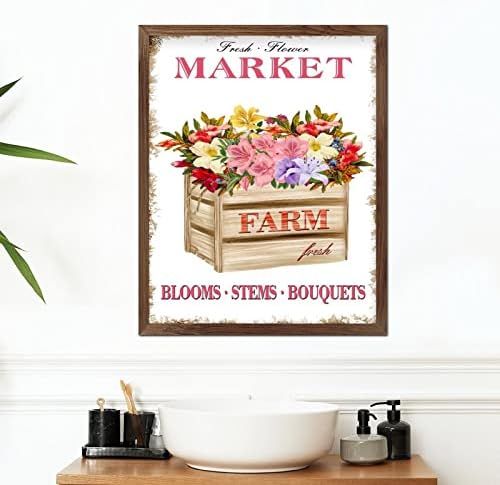 Farma svježi cvjetni tržnica uokvirena drveni znakovi proljeće svježe orhideje cvjetna kutija drveni zidni umjetnički znakovi vintage