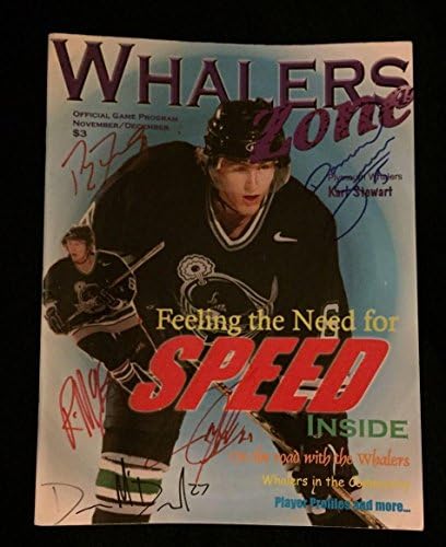 2001/02 tim Plimut Vejlers potpisao je igrački program Damiana Surme NHL časopisi s autogramima