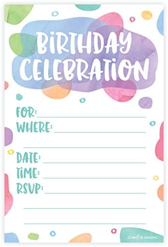 Akvarel točkice-pozivnice za rođendan-dizajnirajte omotnice u stilu