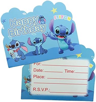 20pcs pozivnice za rođendansku zabavu Lilo & Stitch Pribor za rođendansku zabavu Lilo & Stitch Ukrasi