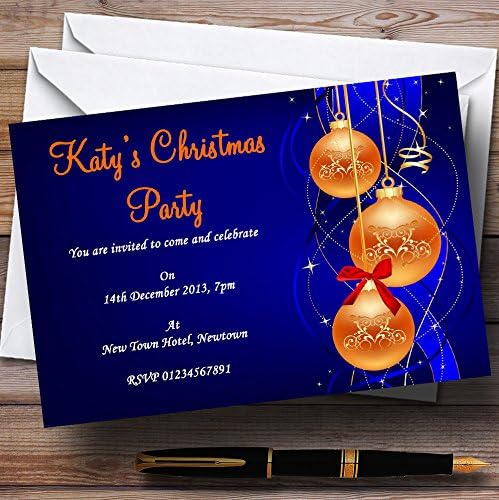 Kartica Zoo Blue & Orange Personalizirana božićna/nova godina/blagdanske pozivnice