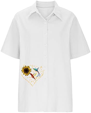 Ženski gumb dolje majice kratke rukave lanene pamučne bluze casual v vrata tunika gornji Indijanci etnički stil vrhovi bluza