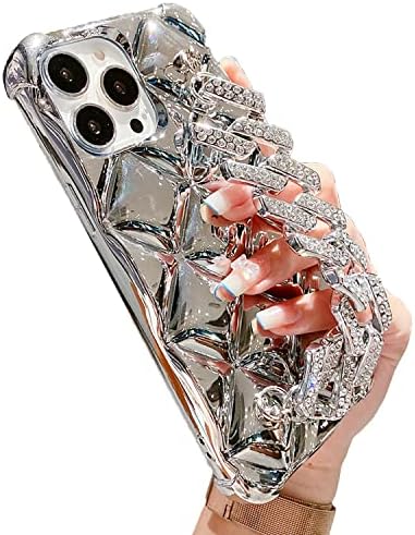 Aowner dizajniran za iPhone 13 Pro Max Case Bling luksuzni remen za žene djevojke, 3D sjajni dijamantni kristalni zglobni zapetak zračni