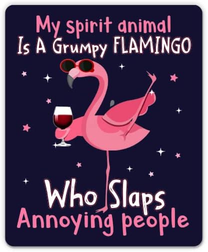 Moja Spirit Animal je mrzovoljna naljepnica flaminga - naljepnica od 3 prijenosnog računala - vodootporni vinil za automobil, telefon,