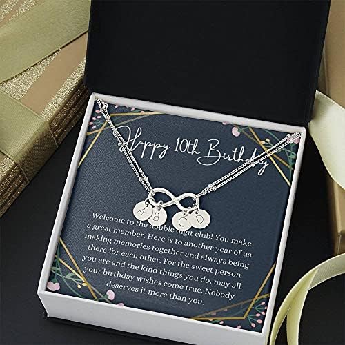 Kartica s porukama, ručno izrađena ogrlica- Narukvica s personaliziranim poklonima za 10. rođendan, poklon za 10. rođendan, poklon