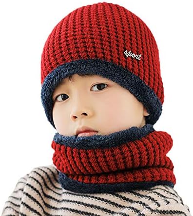 Fabeilai zimski šešir šal za dječake djevojčice djeca Slouchy Beanie pletena lubanja