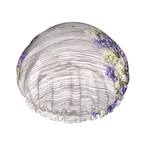 Ljubičasto bijelo cvjetovi tiskani kapica za tuširanje satenskog poklopca za kosu vodootporna kapka za kupanje elastično pojas rastezljiva