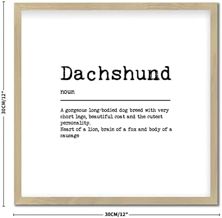 Dahshund imenica Definicija drvena uokvirena znak primitivni dekor Vintage lingvistika citiranje Fraze znakovi Motivacijski drveni