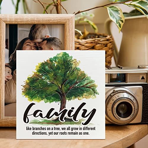 Inspirativni obiteljski znak za drvene kutije, obitelj poput grana na drvetu, dekor spavaće sobe u dnevnoj sobi, motivacijski ukrasi