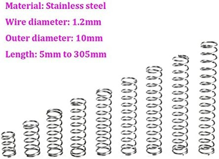 Kompresijske opruge pogodne su za većinu popravljanja i promjera žice 1,2 mm kompresija od nehrđajućeg čelika opruga vanjski promjer