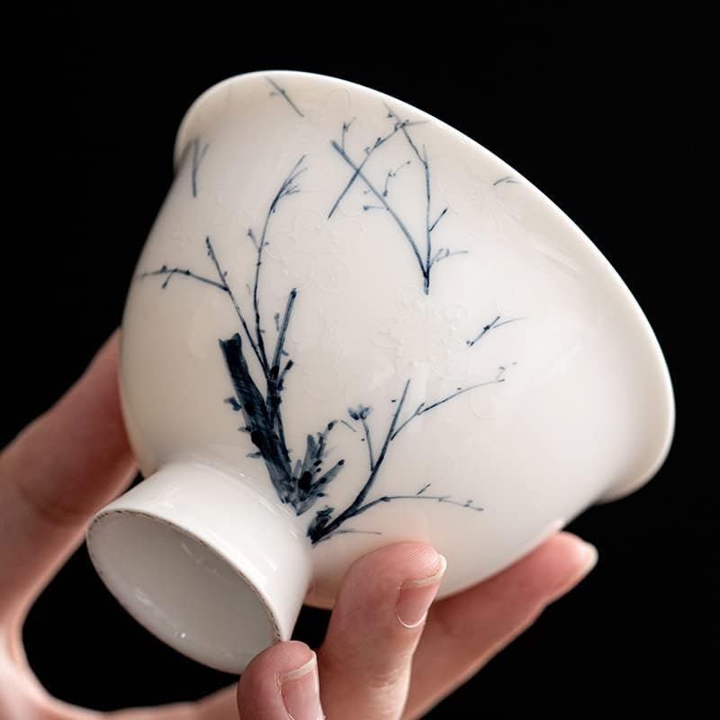 čaj set 130 ml ručno oslikana šljiva cvjetanje art keramički čaj tureen natkrivena zdjela s jednim čajem gaiwan kućanstvo kung fu pribor