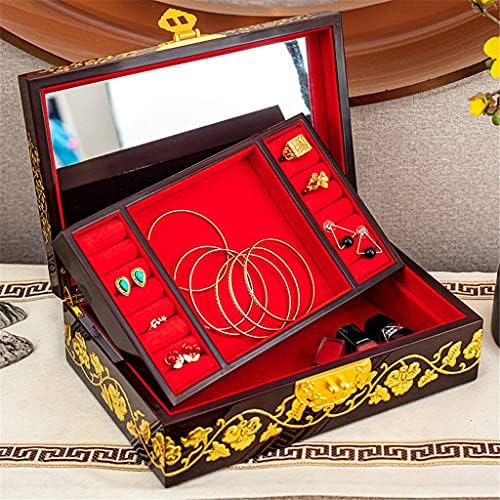 Mmllzel retro nakit kutija kineska drvena blaga kutija za nakit otporna na nakit Ogrlica Ogrlica za vjenčani pokloni