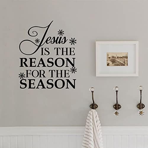 Isus je razlog sezone zidnih naljepnica zimske Zidne naljepnice PVC naljepnica na vratima Božićna naljepnica uklonjiva zidna umjetnička