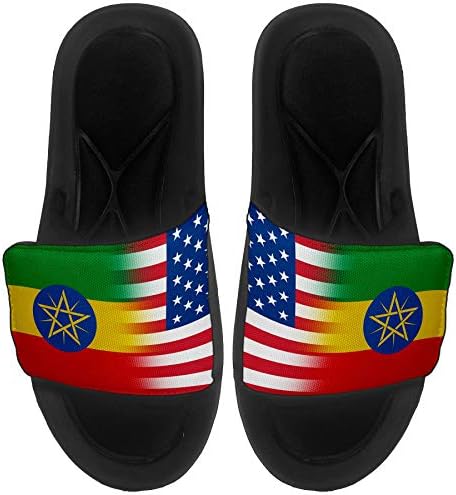 Expressitbest jastučni klizač sandala/dijapozitivi za muškarce, žene i mlade - zastava Etiopije - zastava Etiopije