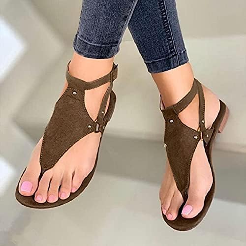 Ljetne ravne sandale sandale gladijator otvoreni nožni prst dame sandale na plaži rimske kopče ženske cipele 2021 plus size flip flops