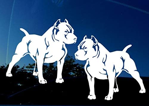 Naljepnica za naljepnicu pitbull - Svaka veličina psa 5,5 x 5 inča - lijevo i desno - volim svoju sliku ogledala pit bull - laptop