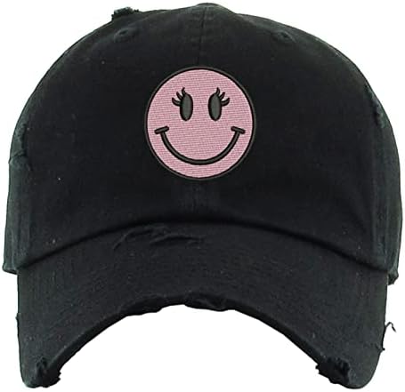 Djevojka Smiley Face Face Dad Hat vez vintage Podesiva vezena kapu