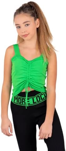 Loco Loco Kids Pleted Crop Top za djevojčice džemper Mini majica debela remen fleksibilna veličina Standart