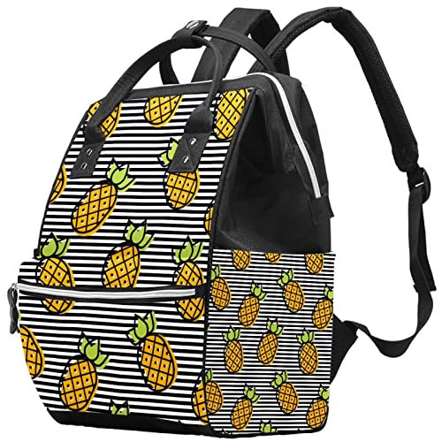 Ananas crno bijela pruga pelena torbe torbe mumija ruksak veliki kapacitet pelena vrećica za njegu putničke torba za njegu bebe
