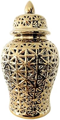 Noori Home Ginger Jar, 8,75x8.75x16.5, Aria Gold