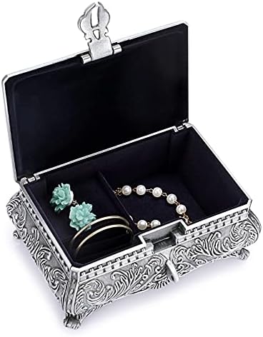 Hipiwe metalna kutija nakita s cvjetnim ugraviranim vintage prstenima Naušnice Ogrlica za odlaganje organa Organizator Box blaga kočnica