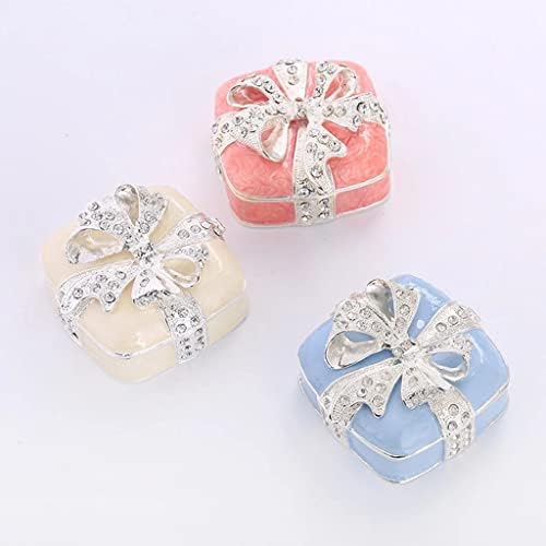Kutija za nakit od dijamanta s šarkama od šarki s emajlom i pjenušavim rhinestonesom poklon za žene i djevojke