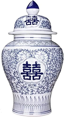 Cnpraz plava i bijela keramička staklenka đumbira s poklopcem ， drevni kineski orijentalni stil multi -namjena tradicionalna staklenka