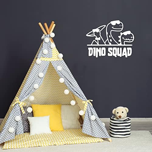 Naljepnica vinil zida - Dino Squad - 17 x 22 - Trendi smiješna ljupka naljepnica Design Brontosaurus Design Cition za djecu Dječju