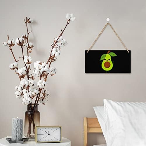 Personalizirani drveni ploč s avokadom Personalizirani drveni ploča viseći natpis zidni ukras s konopcima za kućni ured