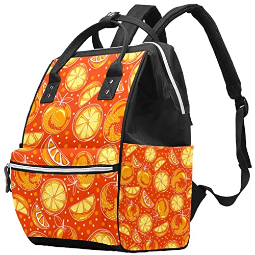 Žuta narančasta voća uzorka pelena torbica torbica mama ruksak veliki kapacitet pelena vrećica za njegu Putničke torba za njegu bebe