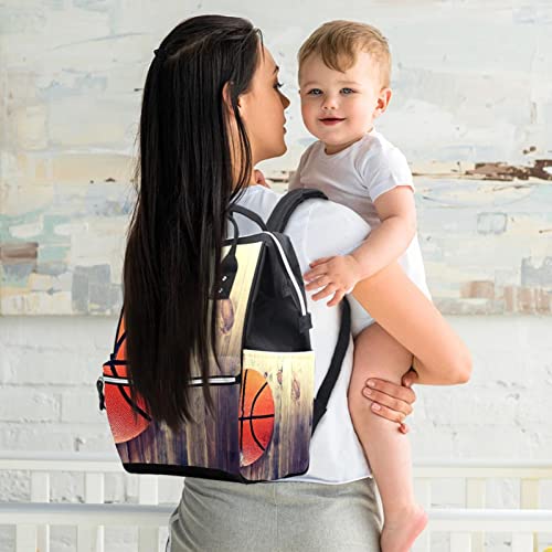Retro košarkaška kugla drvena pelena torbica torbi mame ruksak veliki kapacitet pelena vrećica za njegu putničke torba za njegu bebe