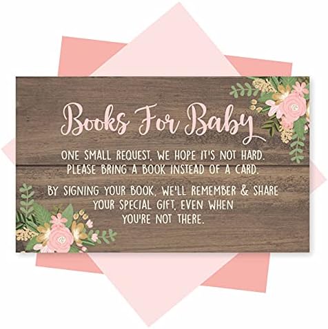 25 pozivnica za tuširanje za bebe, 25 knjiga za kartice s zahtjevima za tuširanje za bebe, pozivnica za djevojčice, donesite knjigu