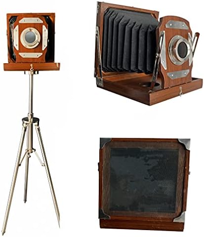 Antikne drvene stare kamere s stajalištama od kućišta/ureda/ureda/dnevne sobe ukrasna kamera na postolju