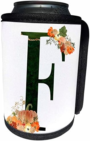 3Drose Lijep jesen cvjetovi i bundeve monogram početni f - Can hladni omotač boca