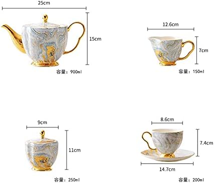 Xwozydr kost Kina kava set Zlatni porculan popodnevni čaša Set za čaj za čaj za posudu za piće sa sobom kavu za kavu