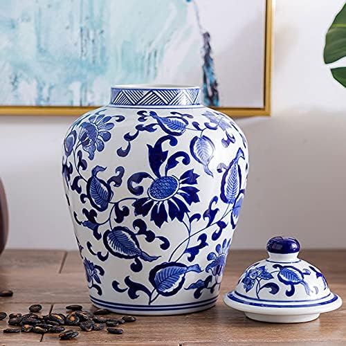 Keramičke staklenke, staklenka za čaj, staklenke za odlaganje u kineskom stilu, plavo -bijele staklenke đumbira Dekor Plavi keramički